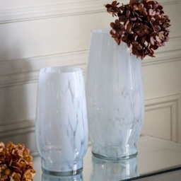 Lola Small Glass Vase - White - thumbnail 4