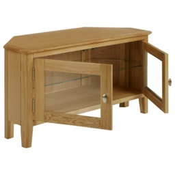 Hardwick Oak Corner Media Stand - thumbnail 4