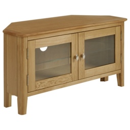 Hardwick Oak Corner Media Stand - thumbnail 3