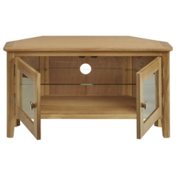 Hardwick Oak Corner Media Stand - thumbnail 2