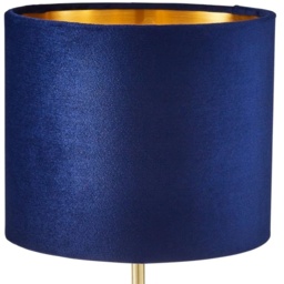 BHS Velvet Table Lamp - Navy/Brass - thumbnail 2