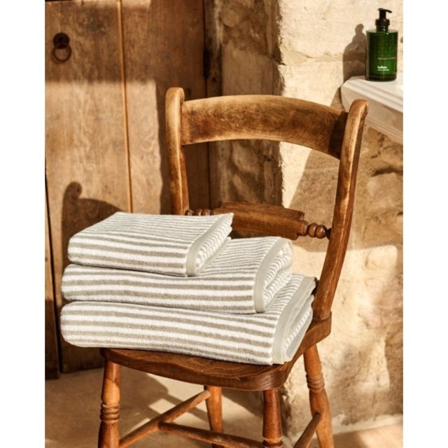 Christy Portobello Stripe Cotton Towel - Birch - Bath Sheet - image 1