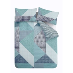 Catherine Lansfield Larsson Geo Teal Duvet Set - Double - thumbnail 2