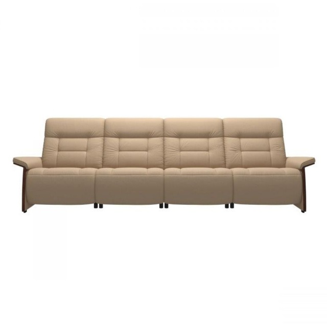 Stressless Mary 4 Seater Power Recliner Sofa With Wooden Arms - Fabric - image 1