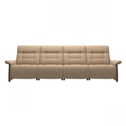 Stressless Mary 4 Seater Power Recliner Sofa With Wooden Arms - Fabric - thumbnail 1