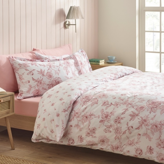 Catherine Lansfield Mirabelle Duvet Set - Pink - Double - image 1