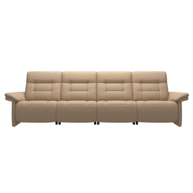 Stressless Mary 4 Seater Power Recliner Sofa With Upholstered Arms - Noblesse Leather - image 1