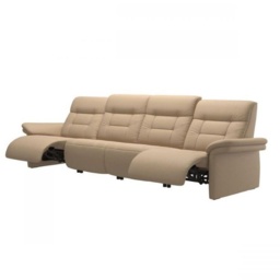Stressless Mary 4 Seater Power Recliner Sofa With Upholstered Arms - Noblesse Leather - thumbnail 2