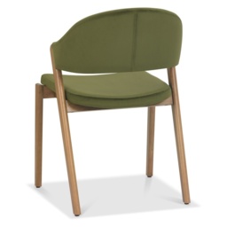 Brandon Rustic Oak Upholstered Chair Pair - Cedar Velvet - thumbnail 5