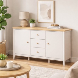 Caldecott Large Sideboard - Light Oak/Stone Grey