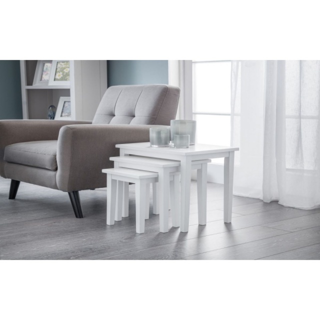 Julian Bowen Cleo Nest Of Tables - Pure White Finish - image 1