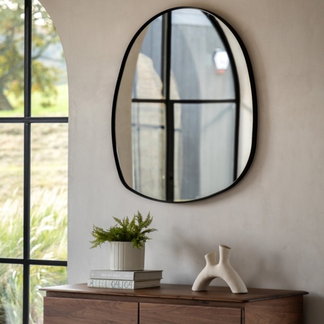Gallery Direct Holworth Pebble Mirror Small - Black - image 1