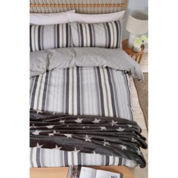 Helena Springfield Beach House Stripe Duvet Set - Linen/Grey - King - thumbnail 4