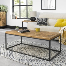 Vancouver Rustic Oak Rectangular Coffee Table - thumbnail 1