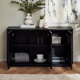 Julian Bowen Louis Fluted Sideboard - Black - thumbnail 2