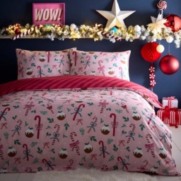 Fusion Festive Fancy Duvet Set - Pink - King - thumbnail 1