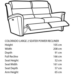 Parker Knoll Colorado Large 2 Seater Power Recliner Sofa - Leather - thumbnail 3