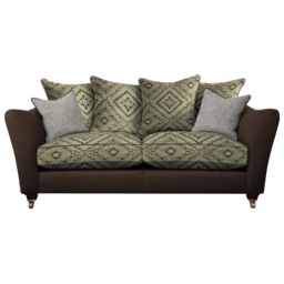 Parker Knoll Harriet Large 2 Seater Pillow Back Leather/Fabric Sofa - Leather/Fabric Mix - thumbnail 2