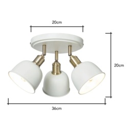 BHS Dale Galley 3 Light Ceiling Light - Ivory - thumbnail 4