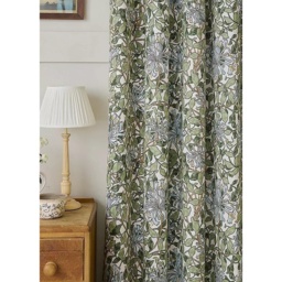 William Morris at Home Honeysuckle Blackout Eyelet Curtains -Blue - W 90 x D 90 - thumbnail 3