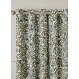 William Morris at Home Honeysuckle Blackout Eyelet Curtains -Blue - W 90 x D 90 - thumbnail 2