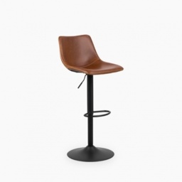 Oregon Height Adjustable Faux Leather Swivel Bar Stool - Brandy - thumbnail 5