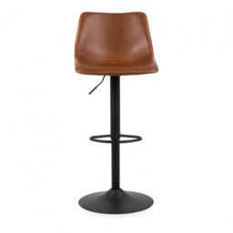 Oregon Height Adjustable Faux Leather Swivel Bar Stool - Brandy - thumbnail 2