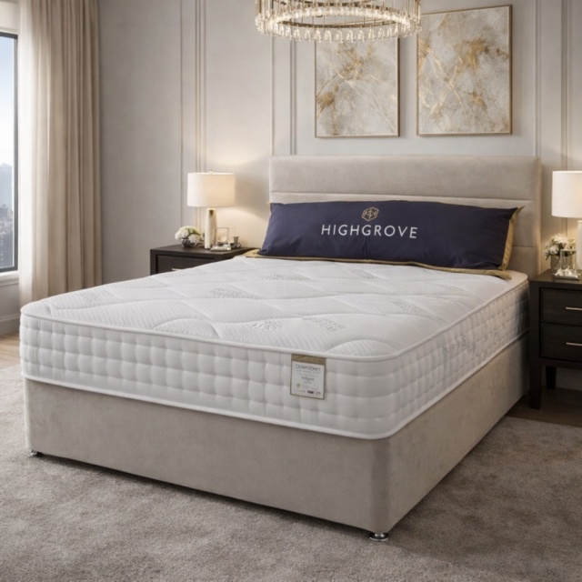 Highgrove Aldgate 2000 Mattress and Divan Set - 150cm King - No Storage - image 1