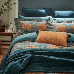 Morris and Co Honeysuckle and Tulip Mulberry and Teal Duvet Set - Single - thumbnail 2