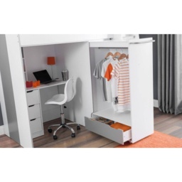 Julian Bowen Pegasus Highsleeper Bed - White Gloss - thumbnail 3