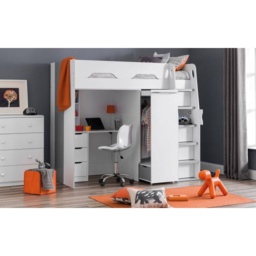 Julian Bowen Pegasus Highsleeper Bed - White Gloss - thumbnail 2