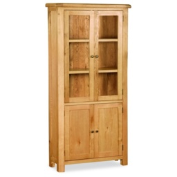 Ascot Rustic Oak Display Cabinet - thumbnail 2