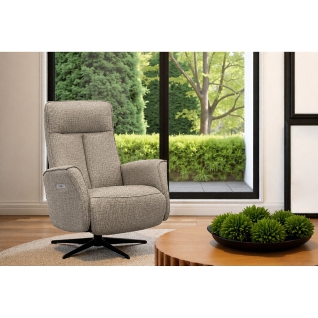G Plan Cartmel Power Recliner Chair with Headrest - Leather Grade L - Polished Base - No - image 1
