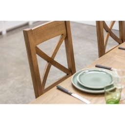 Juniper Pair of Upholstered X Back Dining Chairs - Smoked Oak - thumbnail 4