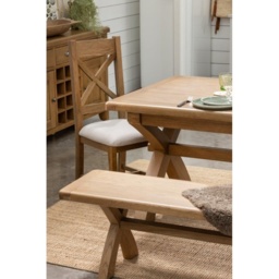 Juniper Pair of Upholstered X Back Dining Chairs - Smoked Oak - thumbnail 3