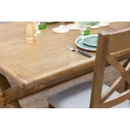 Juniper Pair of Upholstered X Back Dining Chairs - Smoked Oak - thumbnail 5