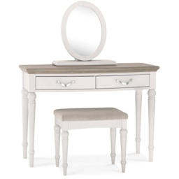 Montreal Dressing Table - Grey Washed Oak and Soft Grey - thumbnail 3