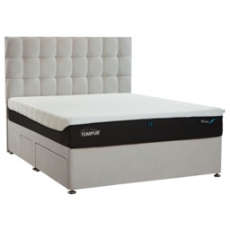 Tempur Buckingham Divan Base - Super King - 180cm x 200cm - No Drawers - Venice Silver