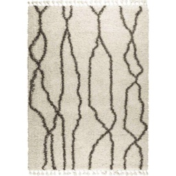 Mastercraft Twilight 039-0006/6933 Fringed Shaggy Rug - Cream/Black - 133cm x 195cm - thumbnail 1