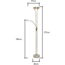 BHS Mother and Child Floor Lamp - Antique Brass - thumbnail 2