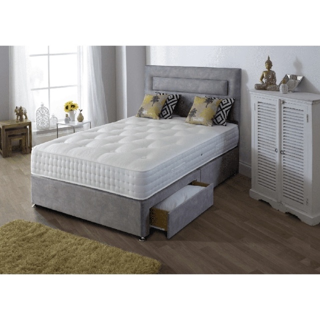 Highgrove Grange Ortho 2000 Mattress and Platform Top Divan Set - 120cm Small Double - Jumbo End Drawer - image 1