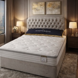 Highgrove Loxford 1500 Mattress and Divan Set With Headboard - 75cm Small Single - No Storage - Strutted Headboard - thumbnail 1