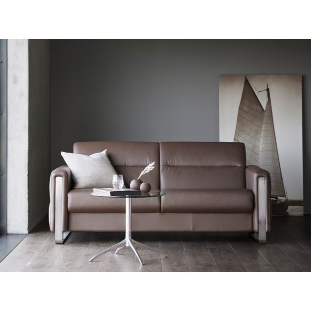 Stressless Fiona Leather 2 Seater Sofa - Noblesse Leather - 1 x Steel Arm RHF - image 1