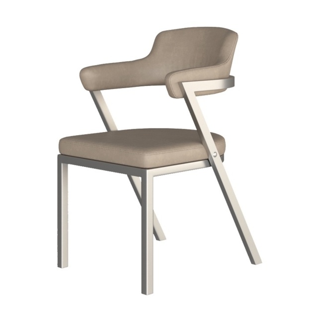 HND Freya Dining Chair - Taupe PU Leather - Stainless Steel - image 1