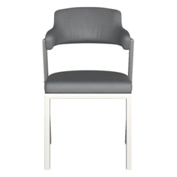 HND Freya Dining Chair - Taupe PU Leather - Stainless Steel - thumbnail 4