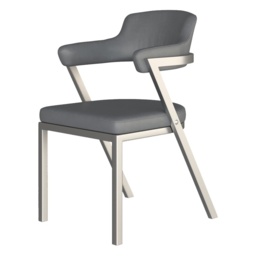 HND Freya Dining Chair - Taupe PU Leather - Stainless Steel - thumbnail 2