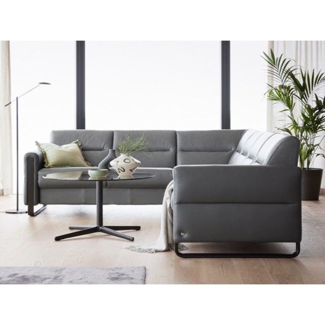 Stressless Fiona Leather 6 Seater Corner Sofa 2 Seats 3 Seats - Batick Leather - 2 x Steel Arms - image 1