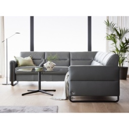 Stressless Fiona Leather 6 Seater Corner Sofa 2 Seats 3 Seats - Batick Leather - 2 x Steel Arms