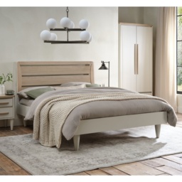 Delta Scandi Oak and Soft Grey Slatted Bedstead - 150cm King - thumbnail 1