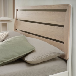 Delta Scandi Oak and Soft Grey Slatted Bedstead - 150cm King - thumbnail 2